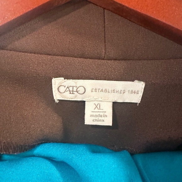 Cato Brown Blazer with Blue Accent with matching Pants and tank - Picture 3 of 5